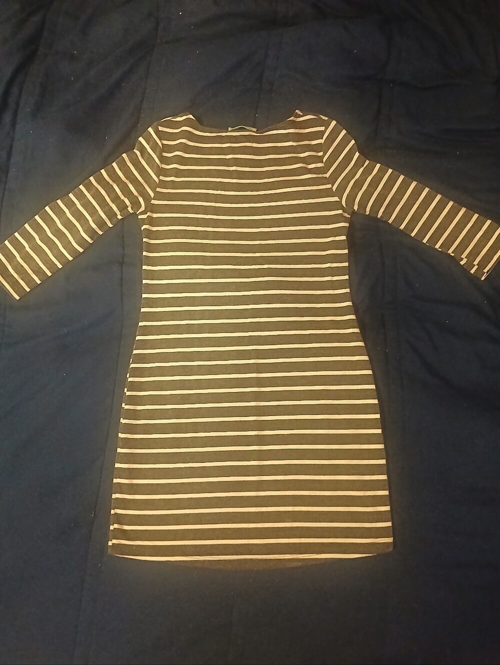 Chris And Carol Horizontal Striped Long Sleeve Shift Dress Size Medium
